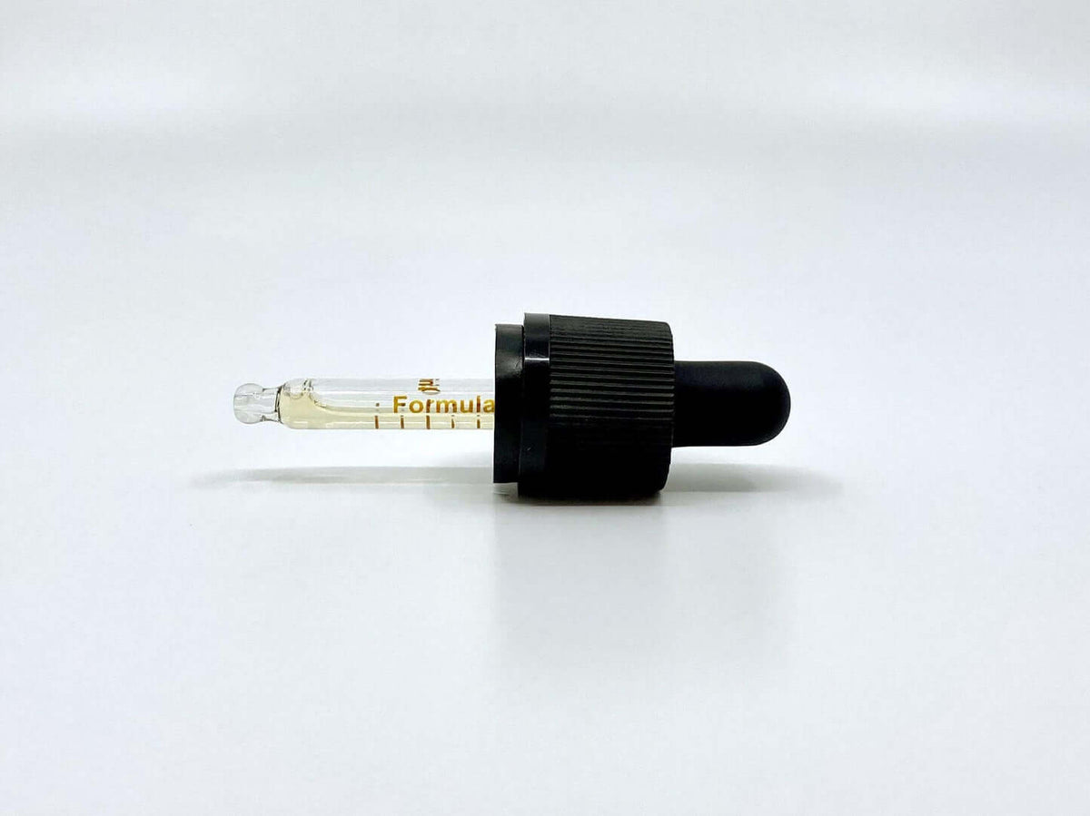 Dropper pipette of Formula Swiss RAW CBD oil in hemp seed oil
